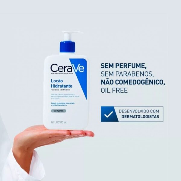 Loção Hidratante Cerave com Ácido Hialurônico sem perfume 473ml - Image 3