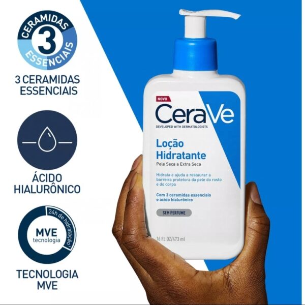 Loção Hidratante Cerave com Ácido Hialurônico sem perfume 473ml - Image 5